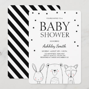 Woodland Animals Baby shower invite Forest Fox