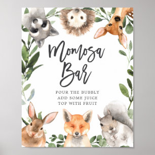 Woodland Animals Baby Shower Mimosa Bar Sign