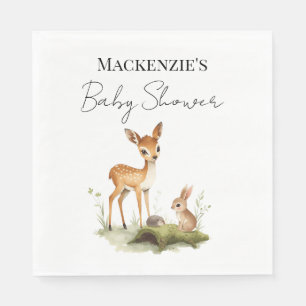Woodland Animals Baby Shower Napkin