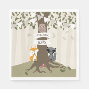 Woodland Animals Baby Shower - Neutral Napkin