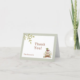 Woodland Animals Baby Shower Owl Thank You Card
