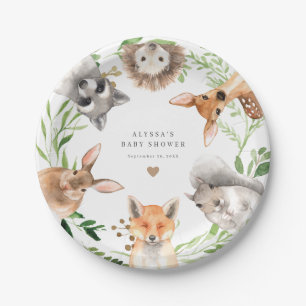 Woodland Animals Baby Shower Paper Plates