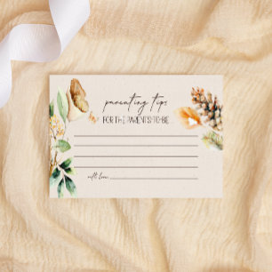 Woodland Animals Baby Shower Parenting Tips Card