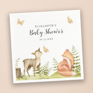 Woodland Animals Baby Shower Party Napkin
