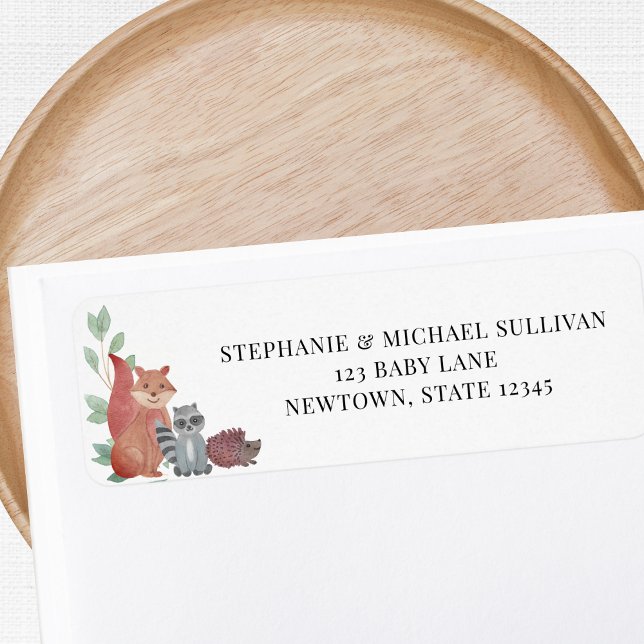 Woodland Animals Baby Shower Return Address (Creator Uploaded)