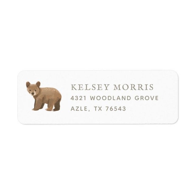 Woodland Animals Baby Shower Return Address (Front)