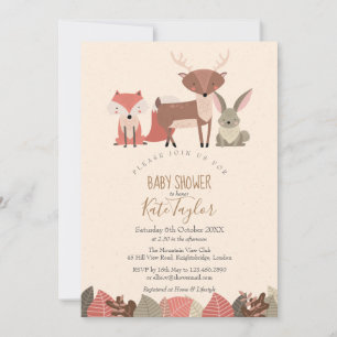 Woodland Animals Baby Shower / Sprinkle Invitation