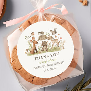 Woodland Animals Baby Shower Sticker