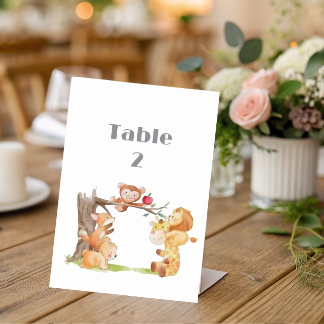 Woodland Animals Baby Shower Table  Number (Creator Uploaded)