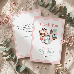 Woodland Animals Baby Shower Thank You Card