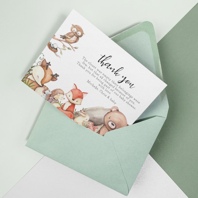 Woodland Animals Baby Shower Thank You Card (Creator Uploaded)