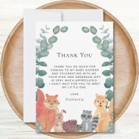 Woodland Animals Baby Shower Thank You Card