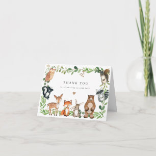 Woodland Animals Baby Shower Thank You Card