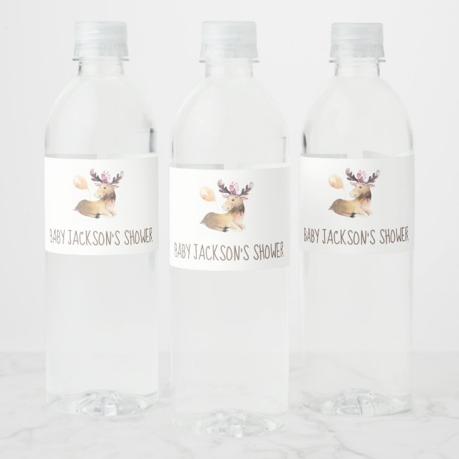 Woodland Animals Baby Shower Water Bottle Label (Bottles)