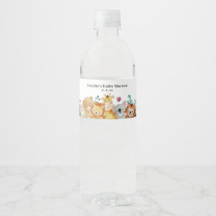 Woodland Animals Baby Shower  Water Bottle Label