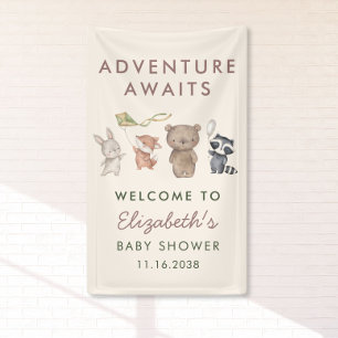 Woodland Animals Baby Shower Welcome Banner
