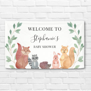 Woodland Animals Baby Shower Welcome  Banner