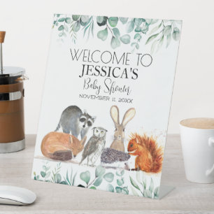Woodland Animals Baby Shower Welcome Sign