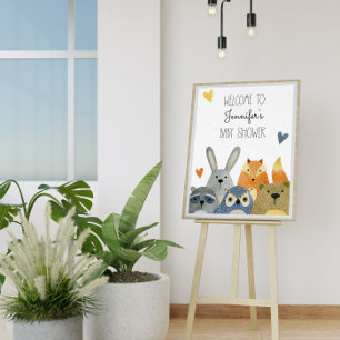 Woodland Animals Baby Shower Welcome Sign