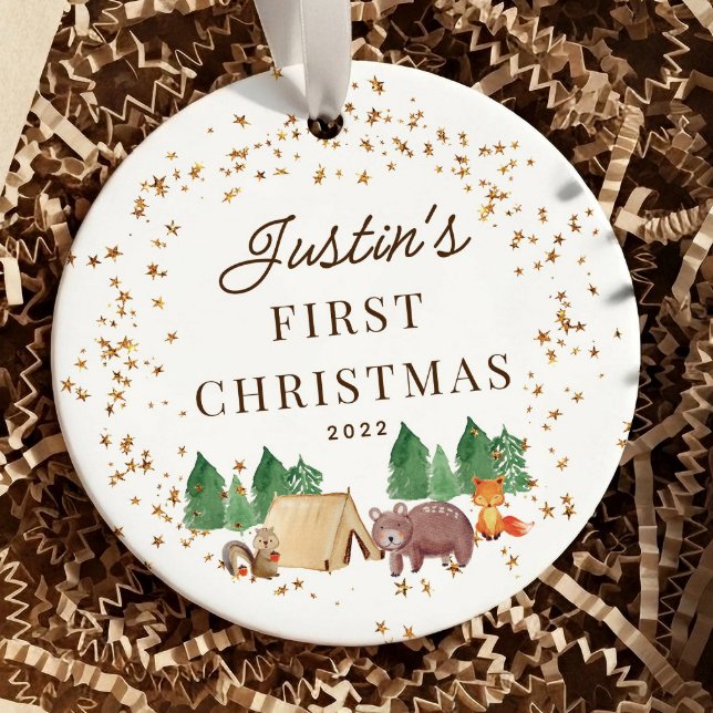 Woodland Animals Baby's First Christmas Ceramic Tree Decoration (Creator Uploaded)