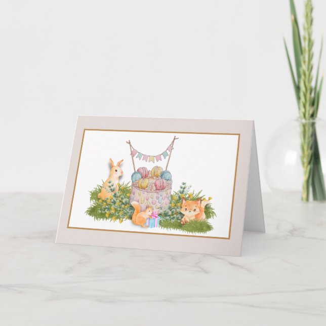 Woodland Animals Birthday Card (Front)