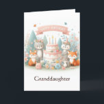 Woodland Animals Birthday Granddaughter Card<br><div class="desc">"AI-generated artwork with design direction by Susang6"</div>