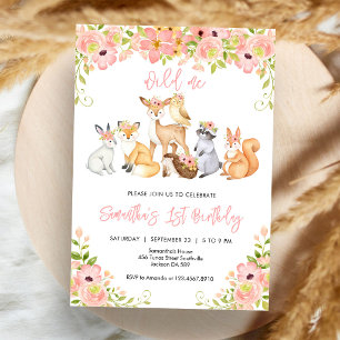 Woodland Animals Birthday Invitation