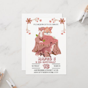 Woodland Animals Birthday Invitation: Fall Forest  Invitation