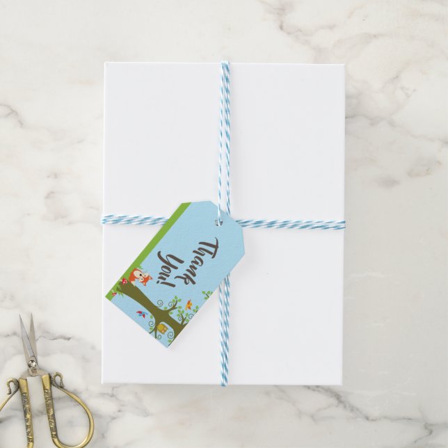 Woodland Animals Birthday Party Gift Tags (With Twine)