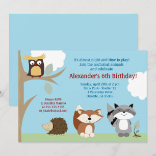 Woodland Animals Birthday Party Invitation