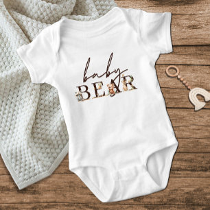 Woodland Animals Boho Baby Bear Baby Bodysuit