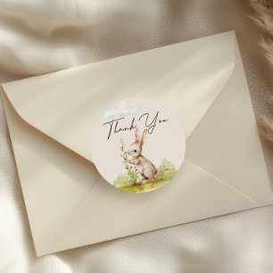 Woodland Animals Boho Baby Shower Classic Round Sticker