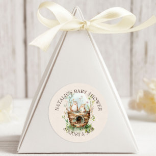 Woodland Animals Boho Baby Shower Classic Round Sticker