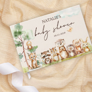 Woodland Animals Boho Baby Shower Guest Book
