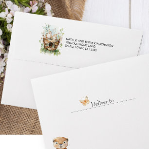 Woodland Animals Boho Baby Shower Invitation Envelope