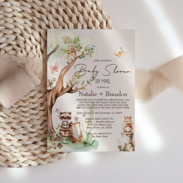 Woodland Animals Boho By Mail Baby Shower  Invitation (Creator Uploaded)