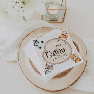 Woodland Animals Boho Cute Baby Shower Napkin