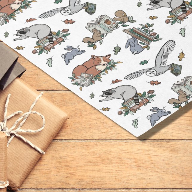 Woodland Animals Book Themed Fall Tissue Paper (Cute Woodland Tissue Paper)