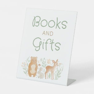 Woodland Animals Books and Gifts Baby Shower  Pedestal Sign