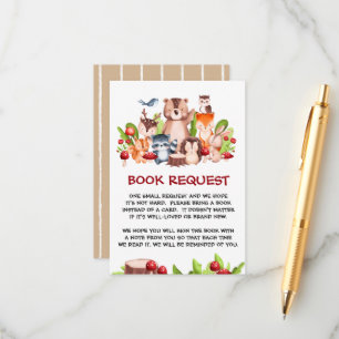 Woodland Animals Books Request Books for Baby Enclosure Card