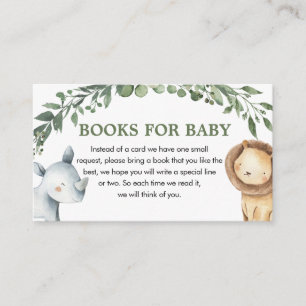 Woodland Animals Botanical Shower Books for Baby Enclosure Card