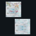 Woodland Animals Boy Baby Shower Diaper Raffle Enclosure Card<br><div class="desc">Woodland forest animals -- baby deer  and birds with an evergreen tree among the snowfall -- Baby Shower "Diaper Raffle" design to pair with our "Oh Deer,  A Sweet Baby Is Near!" invitation suite.</div>