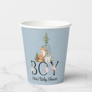 Woodland Animals Boy Baby Shower Paper Cups
