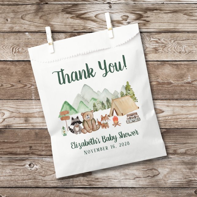 Woodland Animals Camping Baby Shower Thank You Favour Bags (Creator Uploaded)