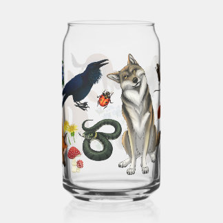 Woodland Animals can glass