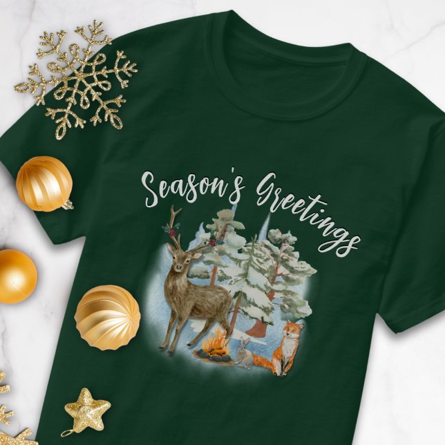 Woodland Animals Christmas T-Shirt (Creator Uploaded)