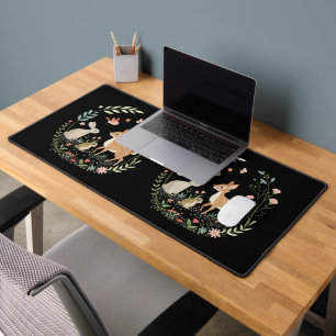 Woodland Animals Cottagecore Garden Art Forest  Desk Mat