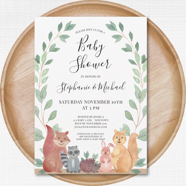 Woodland Animals Couples Baby Shower Invitation (Creator Uploaded)