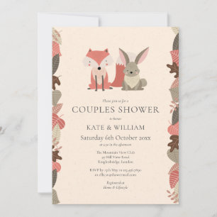 Woodland Animals Couples Baby Shower / Sprinkle Invitation