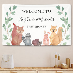Woodland Animals Couple's Baby Shower Welcome Banner